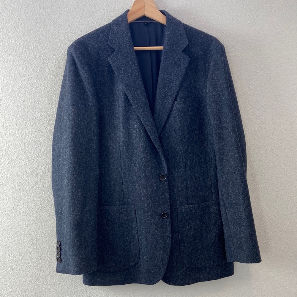 J Crew Slim Fit Blazer in English Wool-Cotton Herringbone
